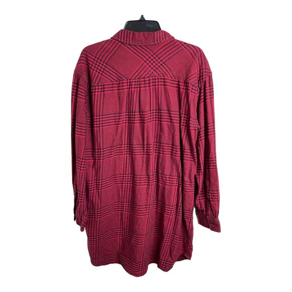 Ariztia Wilfred Free red flannel shirt dress button front large - Picture 2 of 10